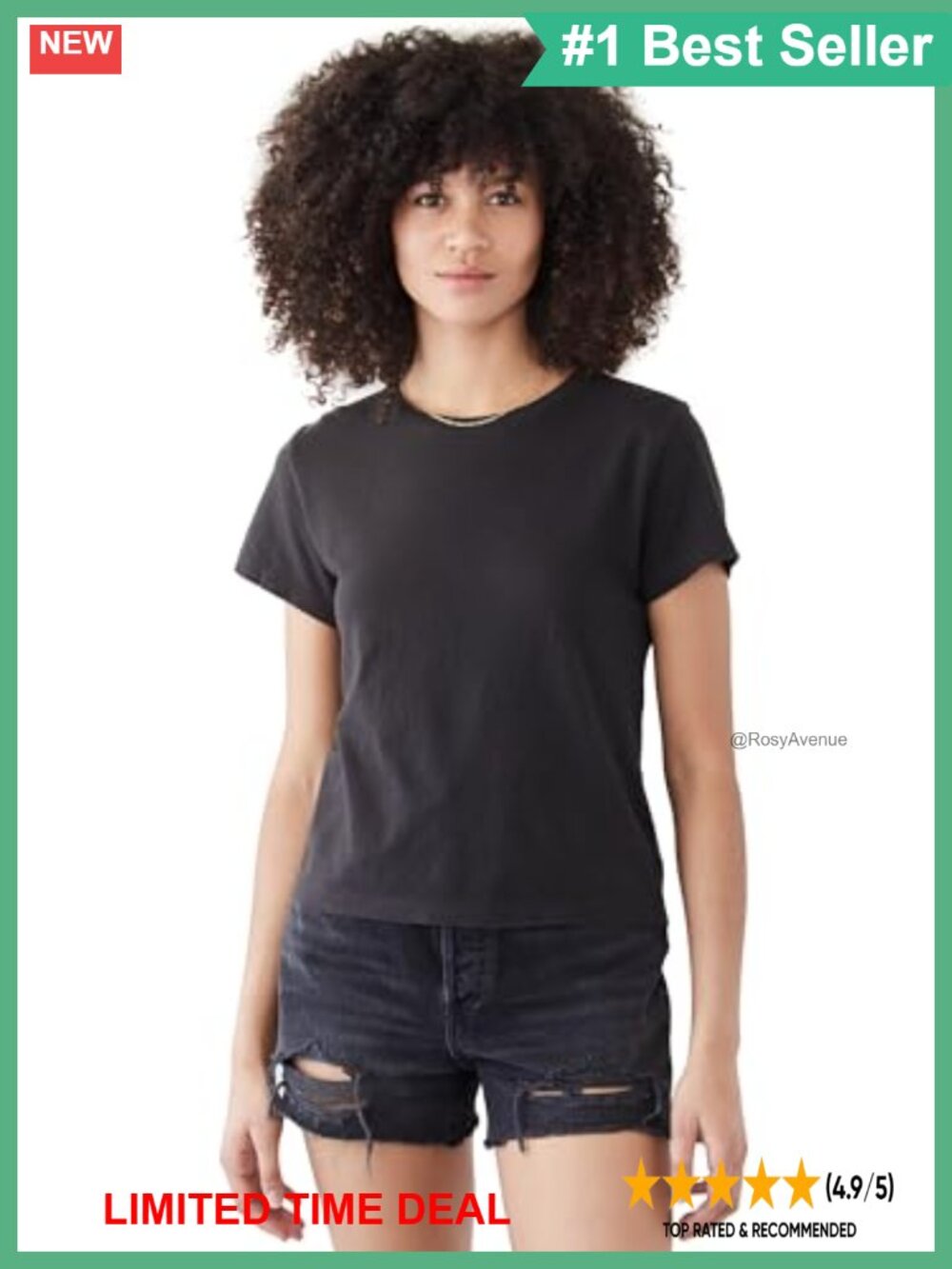 Women's Classic Tee Relaxed Fit Crew Neck Short Sleeve T-Shirt